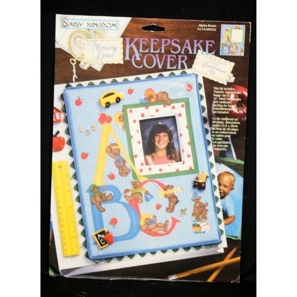 Vtg 90s Daisy Kingdom Alpha Bears Keepsake Cover Memory Book Embellishment Kit - Picture 8 of 12